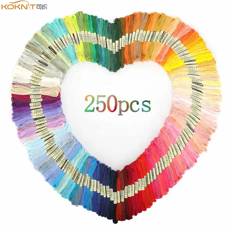 KOKNIT 100/150/200/250 шт. рандомная нить рандомный цвет для вышивания моток инструменты