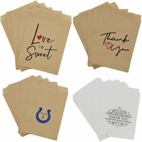 5 50pcs kraft paper red love letters bags candy gift food packaging postcard bag wedding birthday party decoration bags 13x18cm