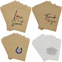 5-50pcs Kraft Paper Red love letters Bags Candy Gift Food Packaging Postcard Bag Wedding Birthday Party Decoration Bags 13X18cm