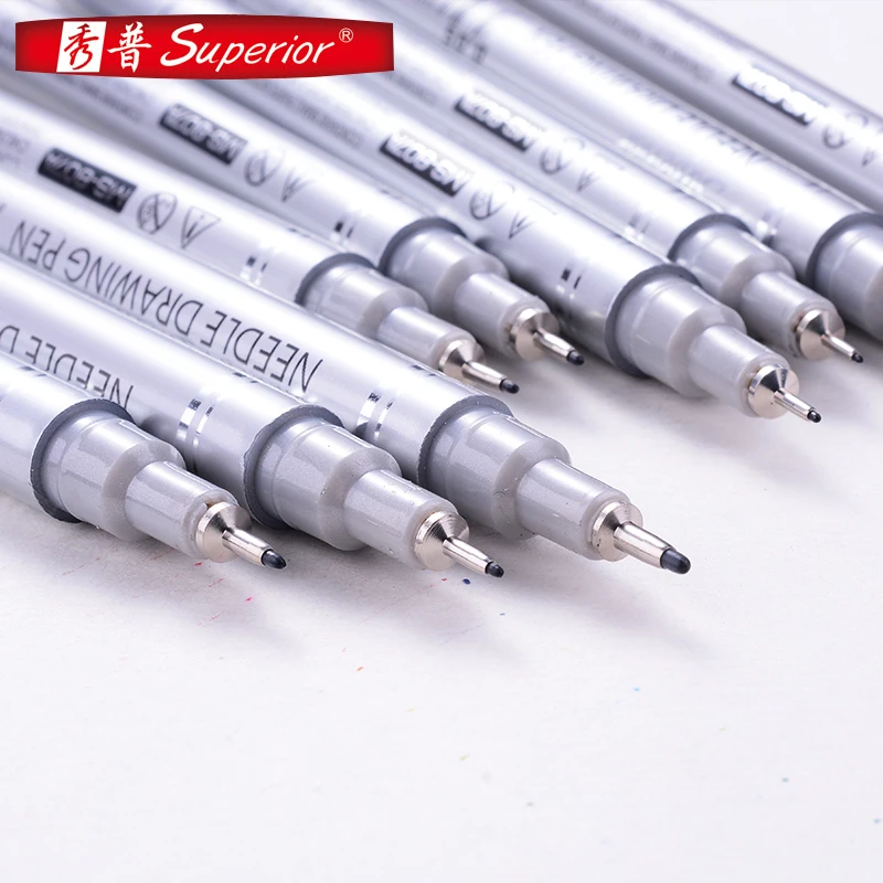 Улучшенные водонепроницаемые художественные маркеры 10 шт. черный цвет тонкий