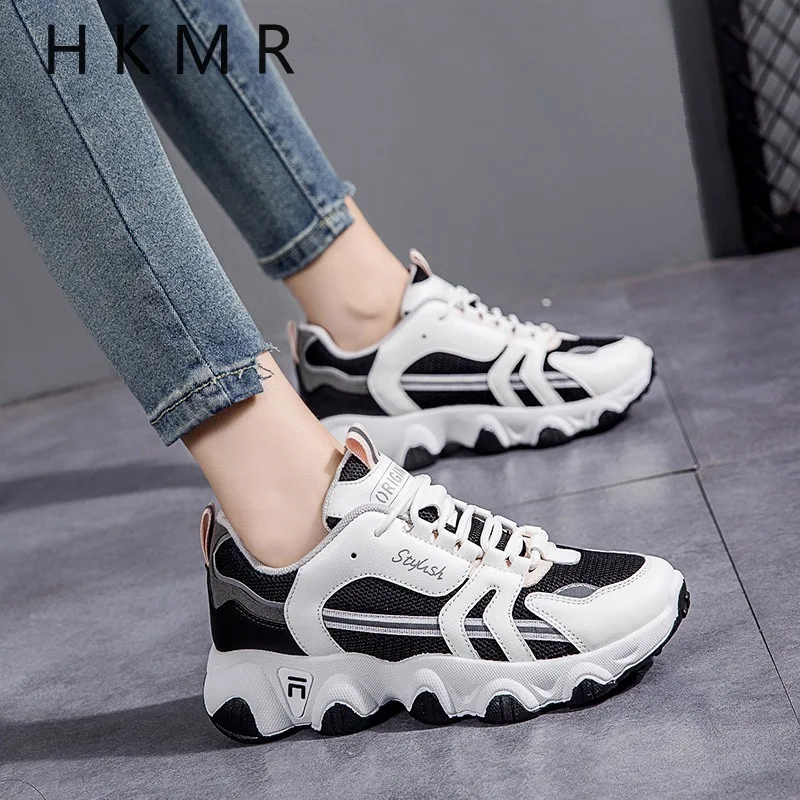 

Женские кроссовки на платформе 5 см, дышащие кроссовки на массивной вулканизированной подошве, дизайнерская обувь для корзины, новинка весн...