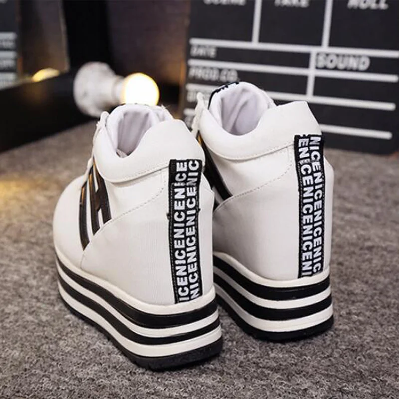 

Women Shoes 2019 Height Increasing Canvas Wedges Platform Heels Shoes Sneakers Women Casual Shoes Chaussure Femme z202