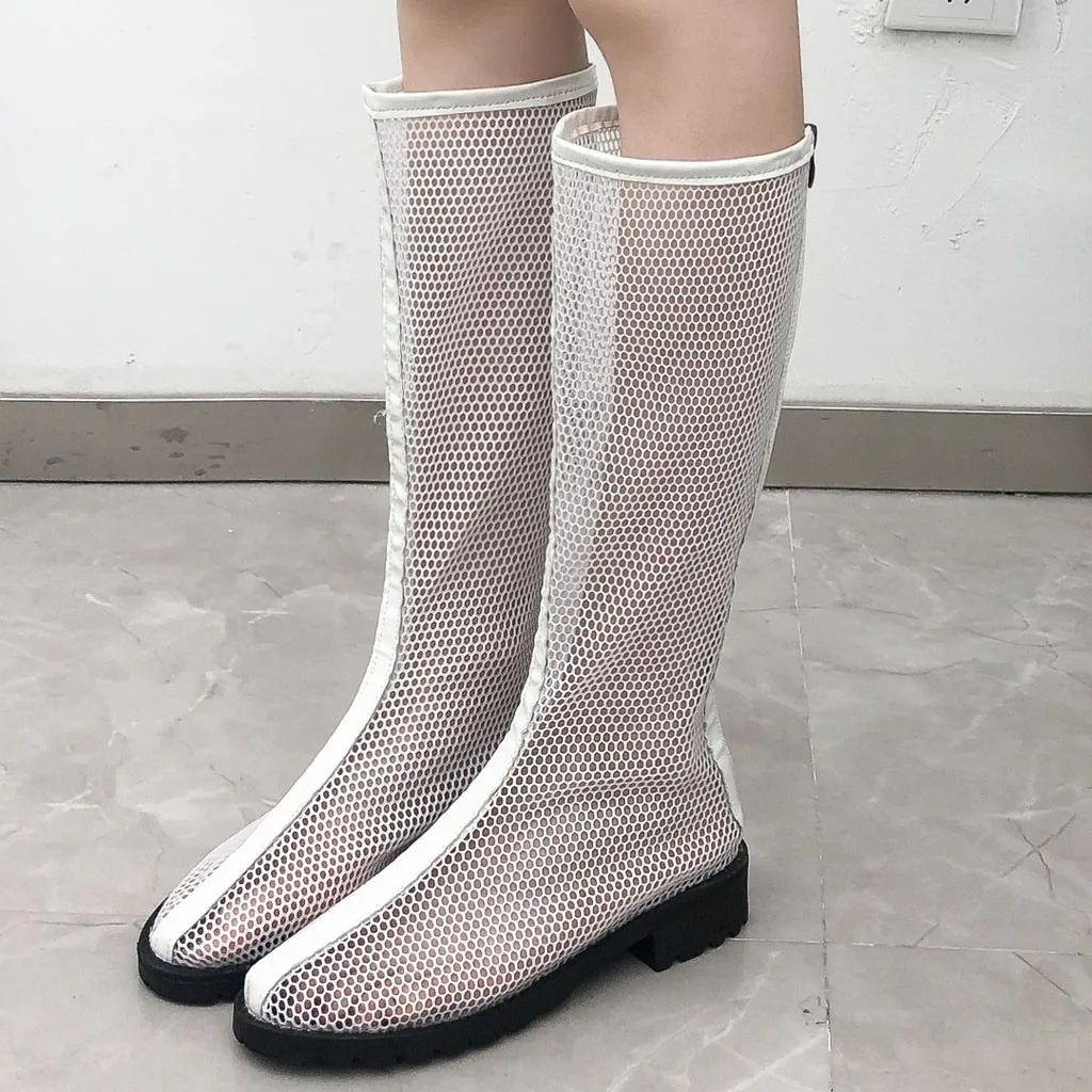Fashion Tube Boots Summer Ankle Skeleton Women Super Breathable Shoes Joker Personality Female | Спорт и развлечения