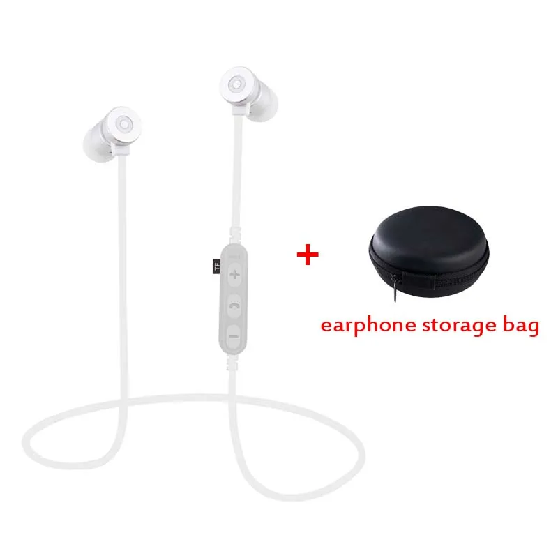 Новейшие Магнитные спортивные наушники BON CREATION T9, Bluetooth наушники, беспроводная гарнитура для бега, поддержка TF/SD карт для телефонов - Цвет: T9 Silver and bag