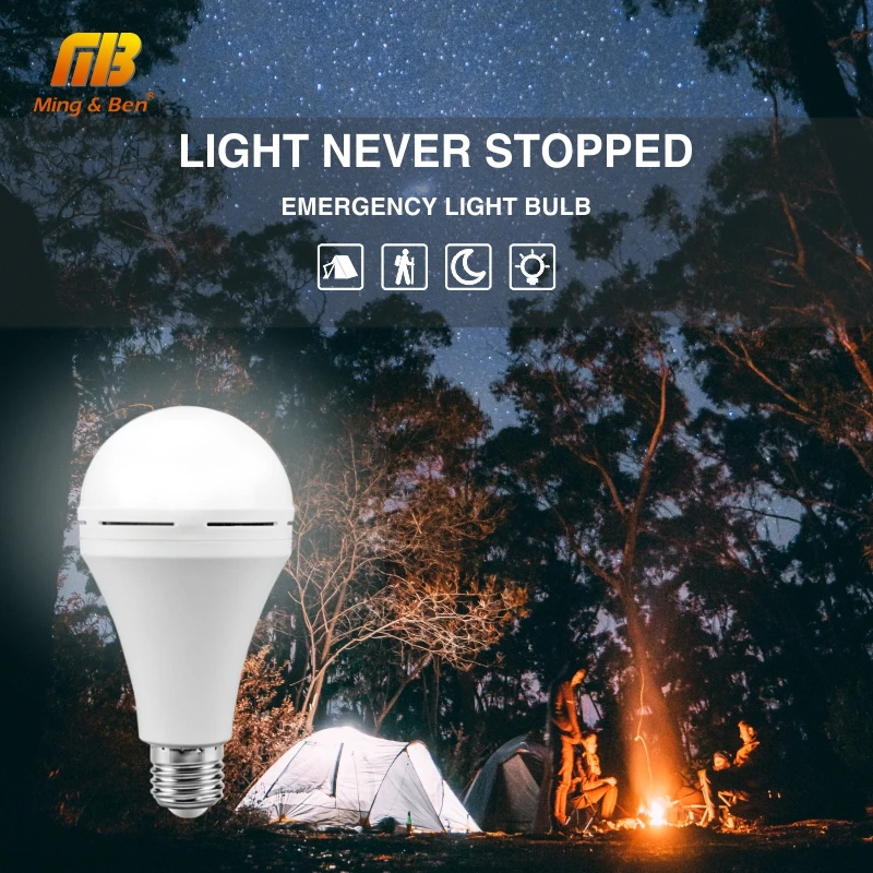 

LED Emergency Light 110V 220V 7W 9W 12W Cold White LED Bulb Rechargeable Battery Lighting Lamp For Outdoor Bombillas Flashlight