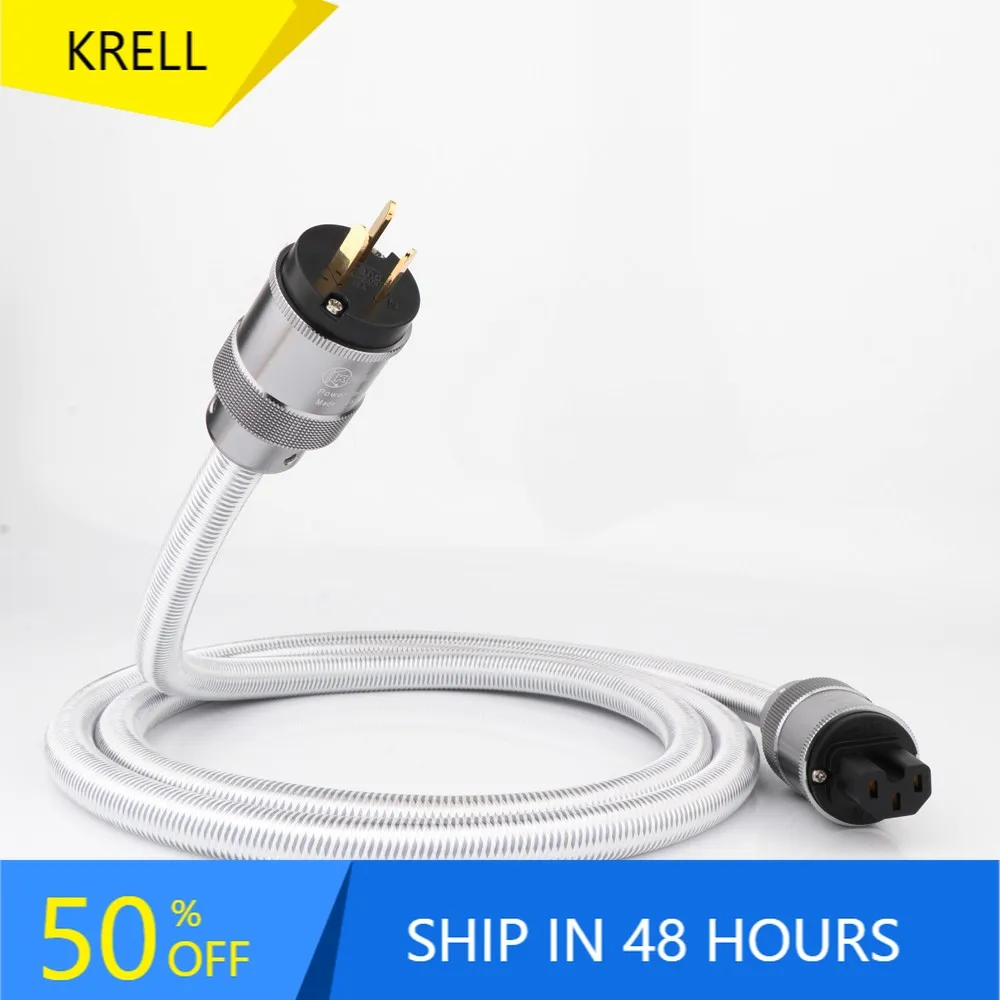 

KRELL High Quality Pure Copper CRYO-156 Power Plug HIFI EU Schuko AC power cable 2.0 M HIFI Power Cable
