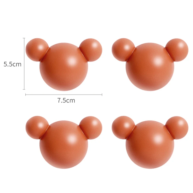 

4Pcs/Set Bear Seamless Hook Creative Sticky Hook Free Punch Wall Clothes Key Bathroom Hook Multi-Purpose Hooks Home Storage