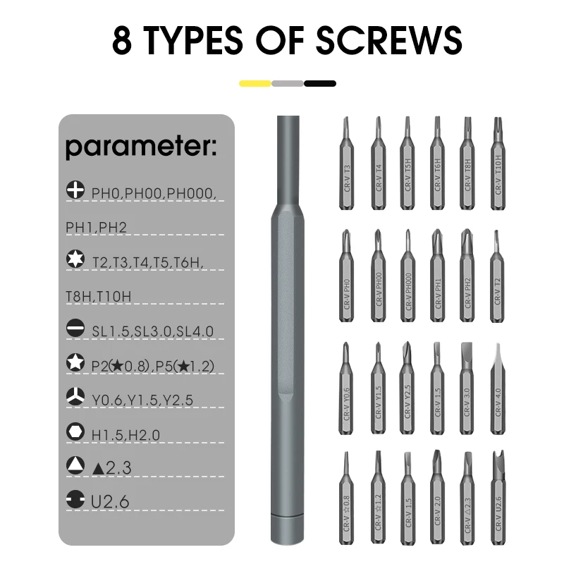 Набор отверток KINDLOV 25 в 1 комплект магнитных насадок для прецизионных разборных