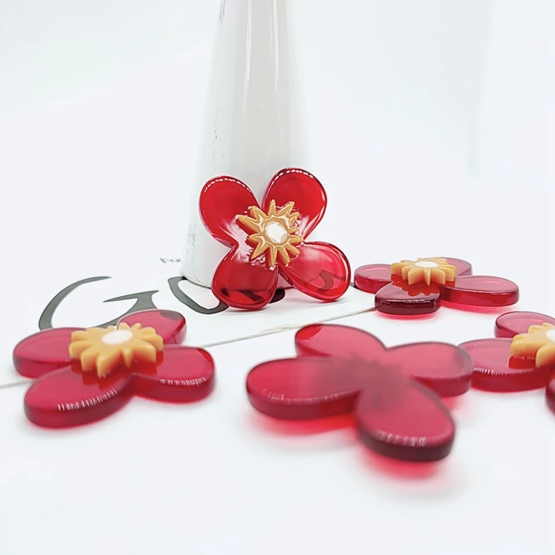 Новые дикие акриловые красный цветок контрастного цвета шить серьги ювелирные