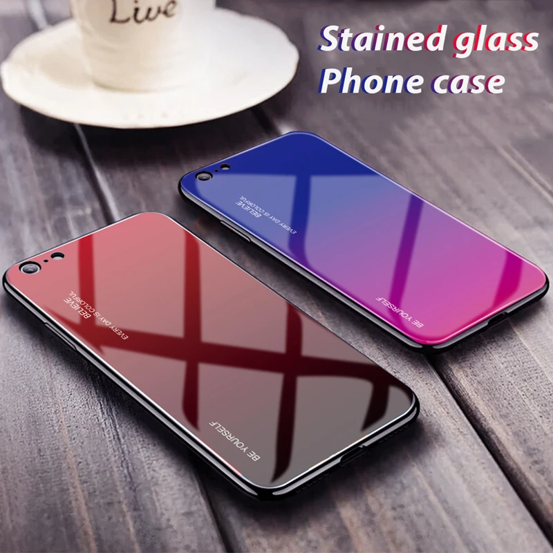Защитный стеклянный чехол для телефона iPhone 11 pro XS max 2019 градиентный из закаленного