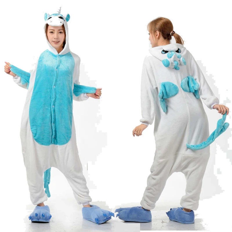 Пижама Kigurumi с единорогом для взрослых женщин кугуруми пара зима 2020 теплая Милая