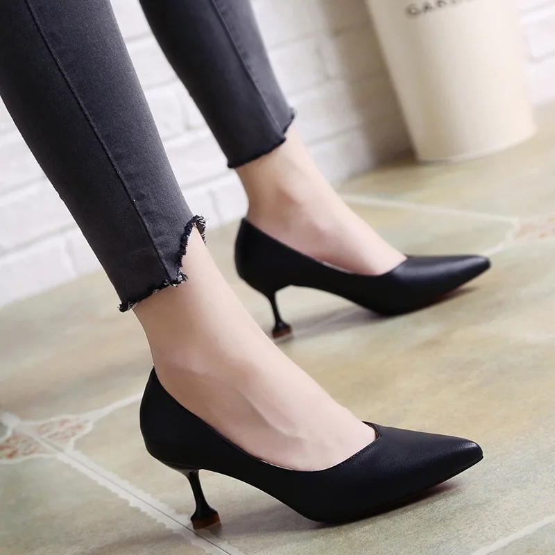 

New Simple High Heels Shallow Mouth Pointed Stiletto Super High Heel Platform Professional OL Women Shoes Bridal Wedding Shoes
