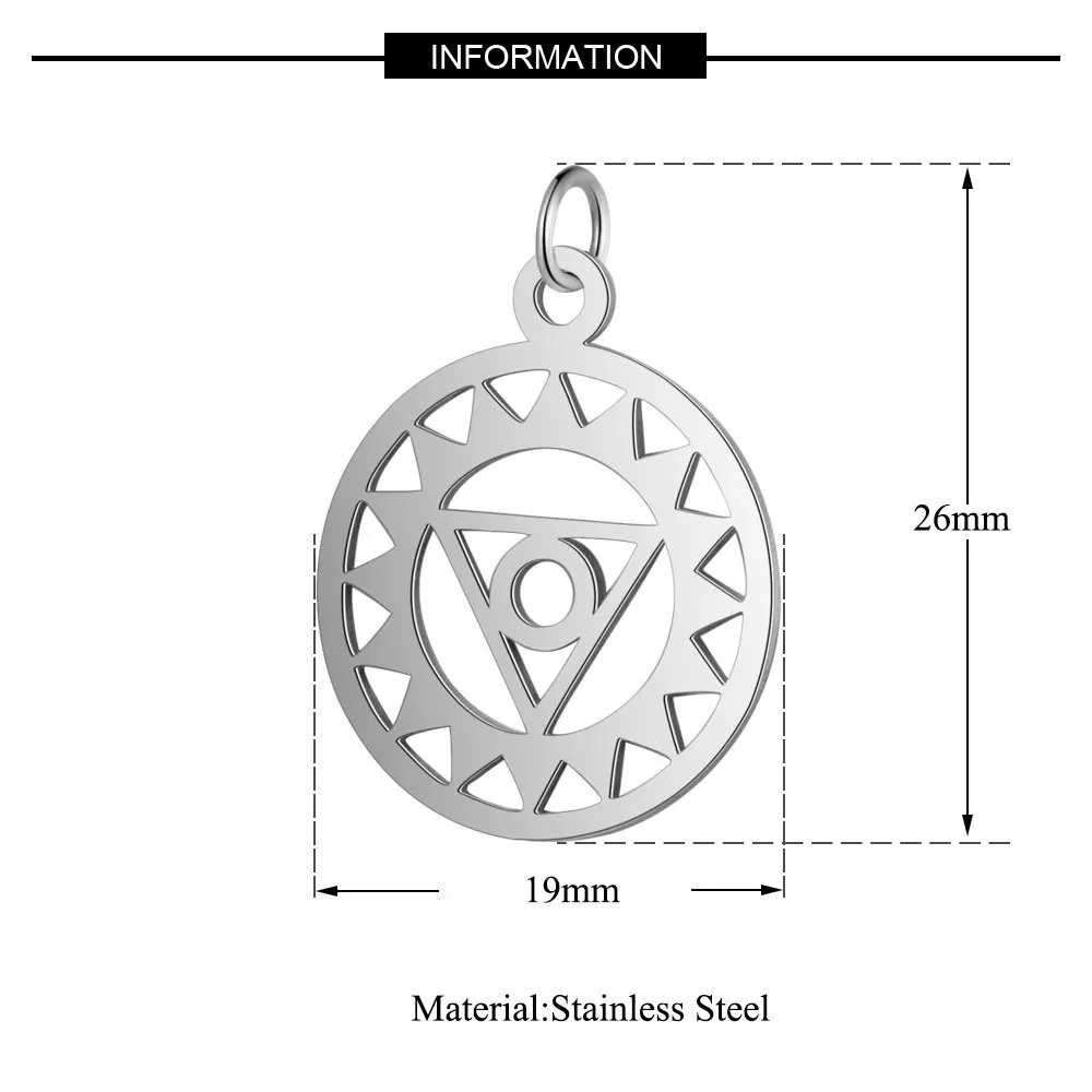 Yishan 5 шт. титановая сталь Йога чакра горло кулон полная полировка лазерной
