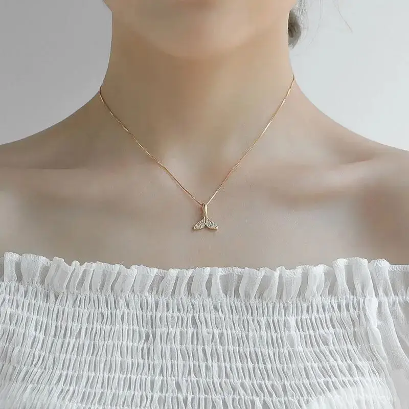 

6Pcs Stainless Steel Golden Necklace Chain Pendants Leaf Choker Rings For Women Men Necklace Body Jewelry Gift Hot Sale