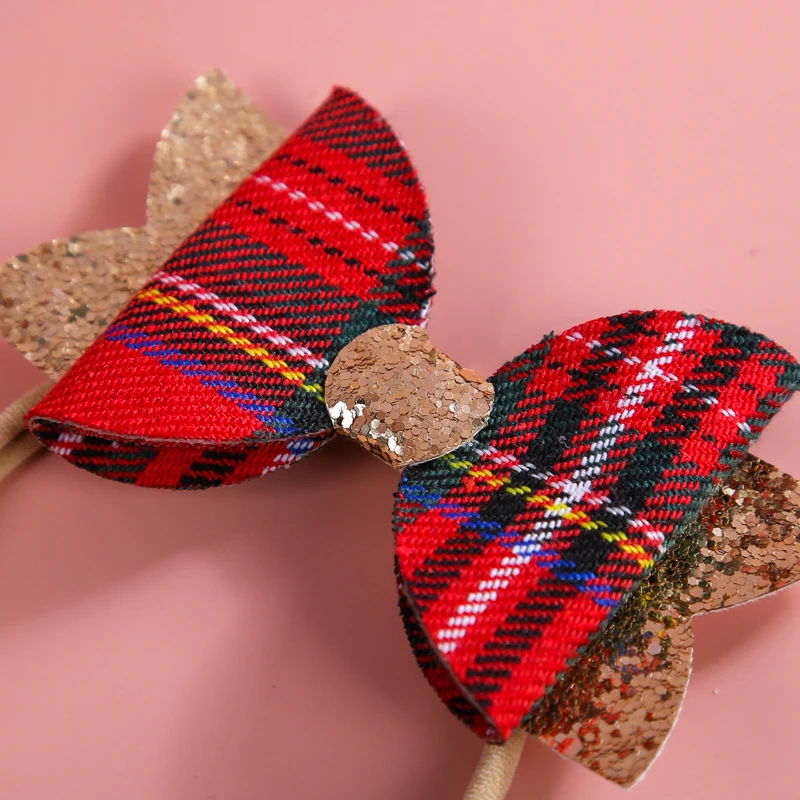 Turbante con estampado rojo para beb&eacute;, cintas para la cabeza, lazos para el pelo, lazo el&aacute;stico de nailon para ni&ntilde;o peque&ntilde;o, diadema de nailon suave y fina, accesorios para ni&ntilde;o peque&ntilde;o-5