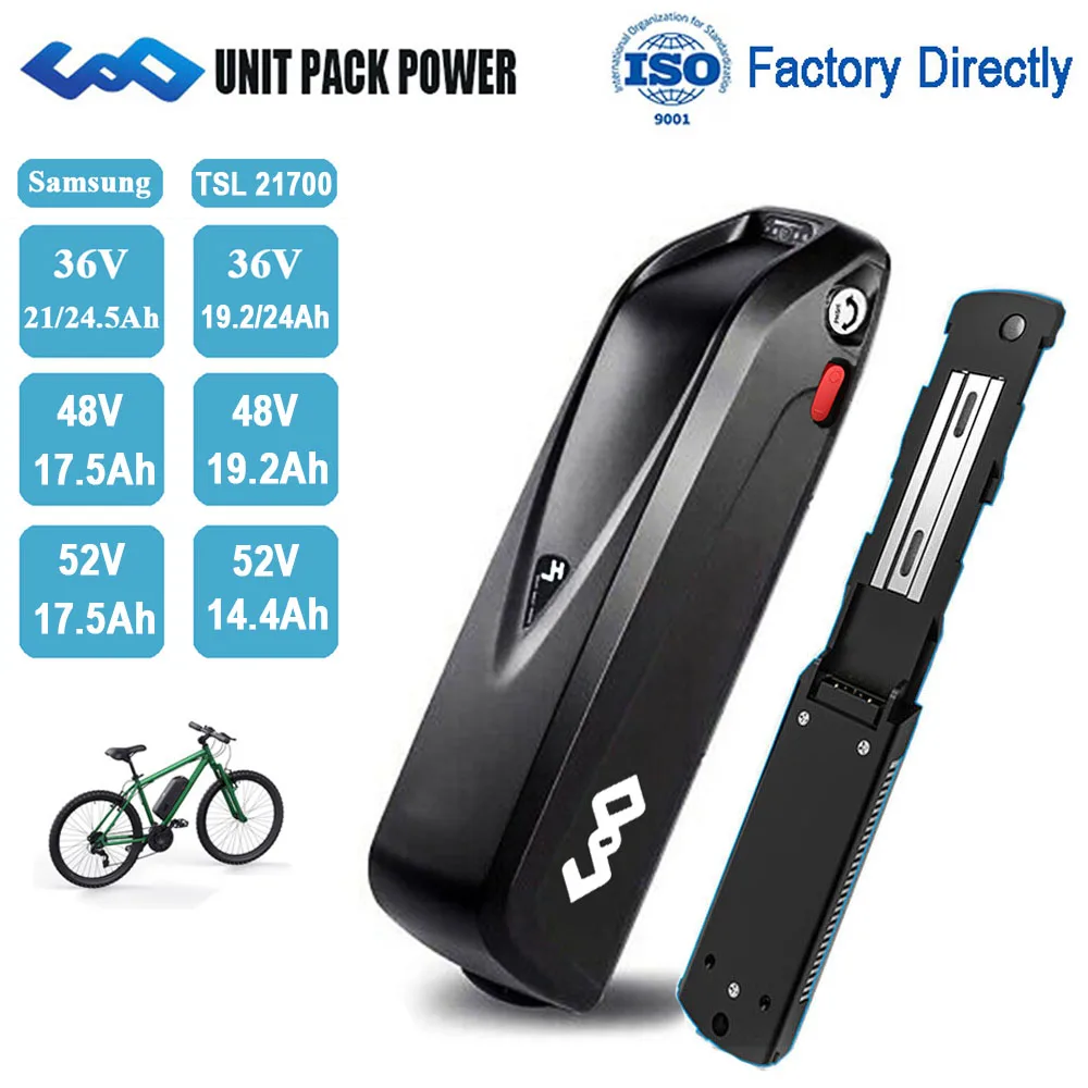 

EBike Battery 48V 52V 36V Samsung Hailong USB Case Shark Style Ebike Battery Pack for Bafang BBH01 Motor Kit 500W 1000W 1500W