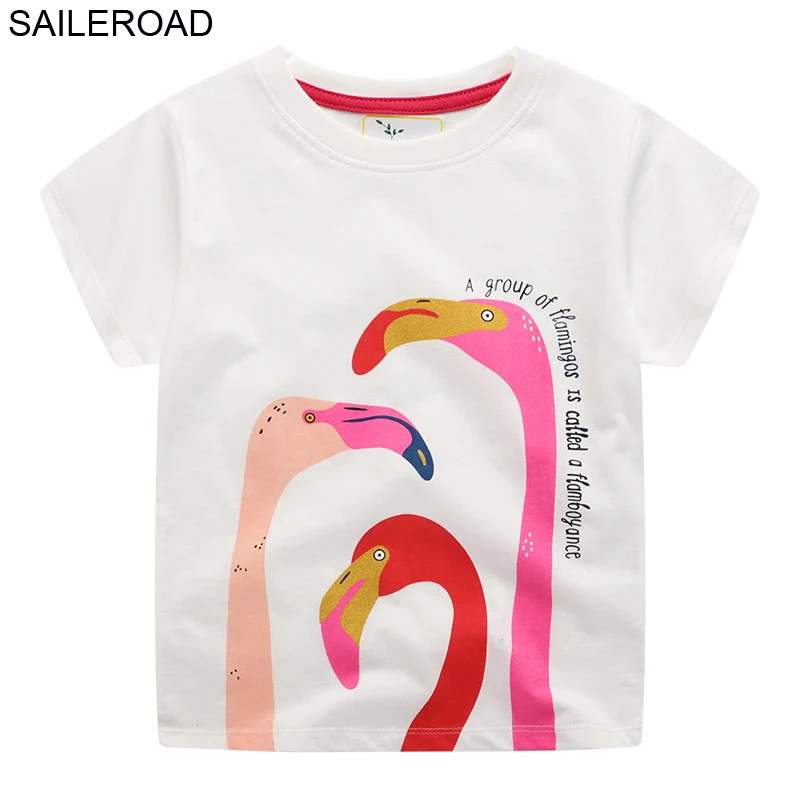 SAILEROAD Животное Печати Девушки Топы Футболки для Детей Одежда Лето 2020 New Baby с