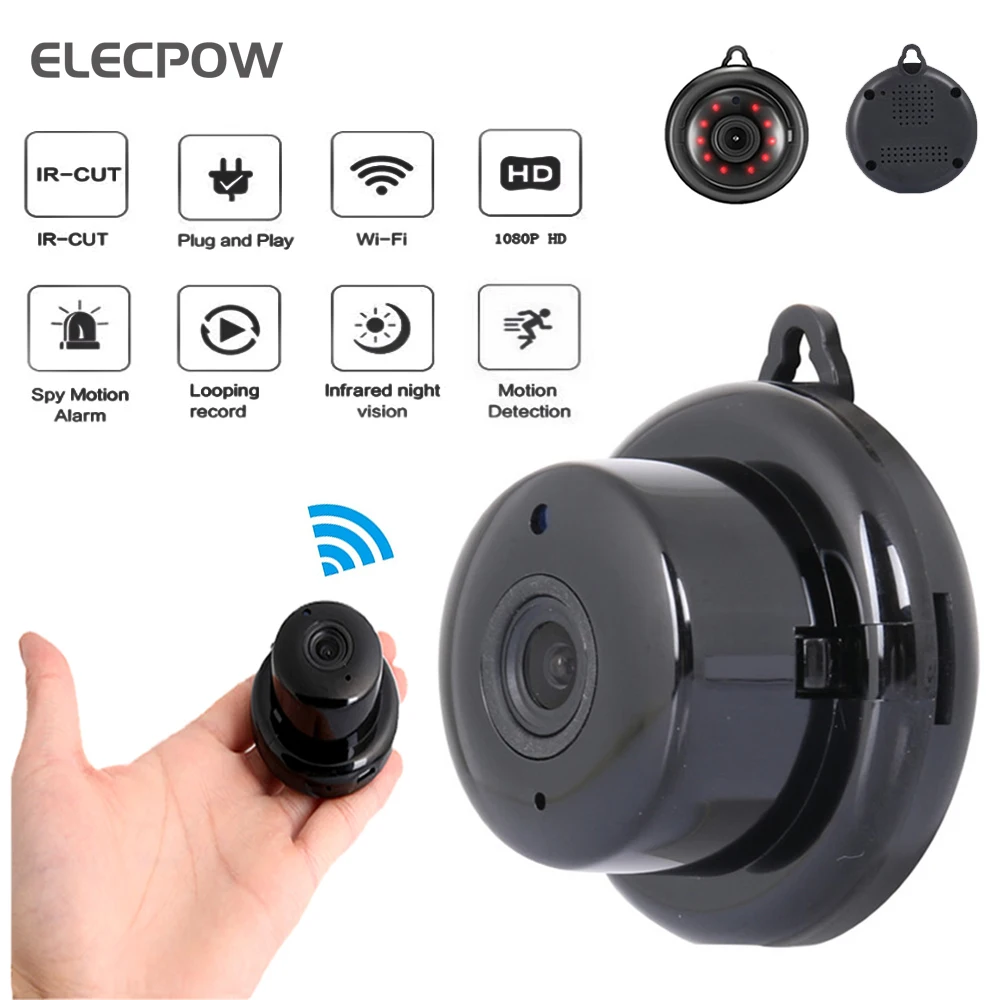 

Elecpow Mini Wifi IP Camera HD 1080P Wireless Camera Security Home Indoor Night Vision APP Two Way Audio Cam Motion Detection