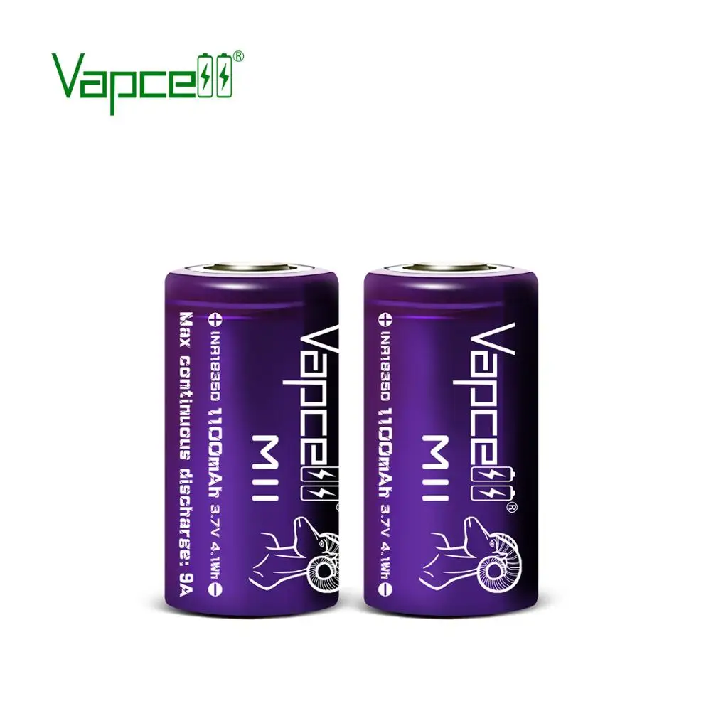 Бесплатная доставка Vapcell фиолетовый новая версия 18350 M11 1100mah 9a mooch/HKJ тест 3 7 V