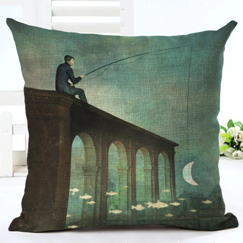 

Retro Colorful Wave Cushion Cover Geometric Throw Pillow Case for Home Chair Sofa Decoration Square Pillowcases