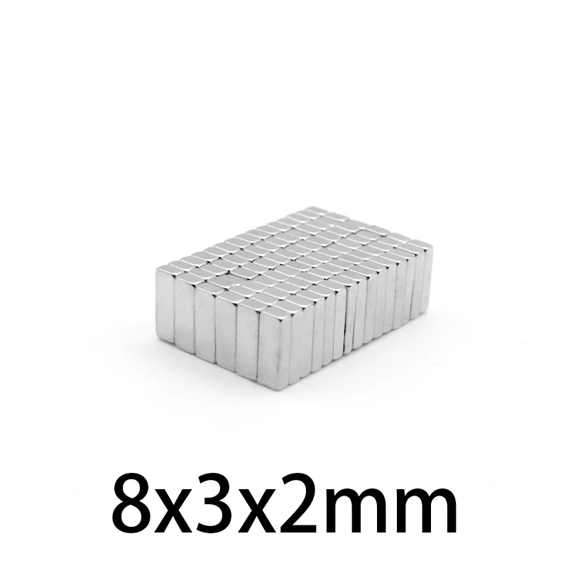Магнит NdFeB суперпрочный 8x3x2 мм 20-1000 шт. | Строительство и ремонт