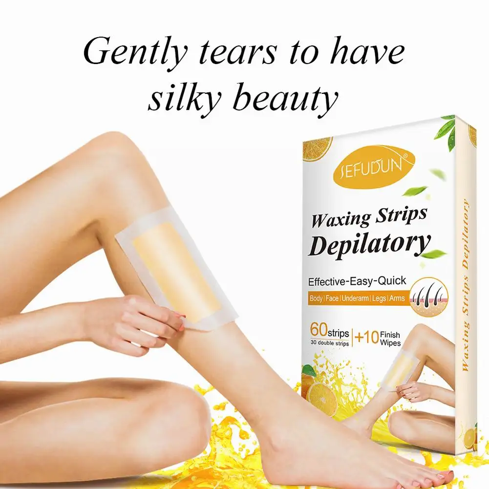 

EFUDUN 60 PCS Nonwoven High Quality Body Leg Arm Hair Removal Epilator Wax Strip Wet wipes Painless hair removal sticker Unisex