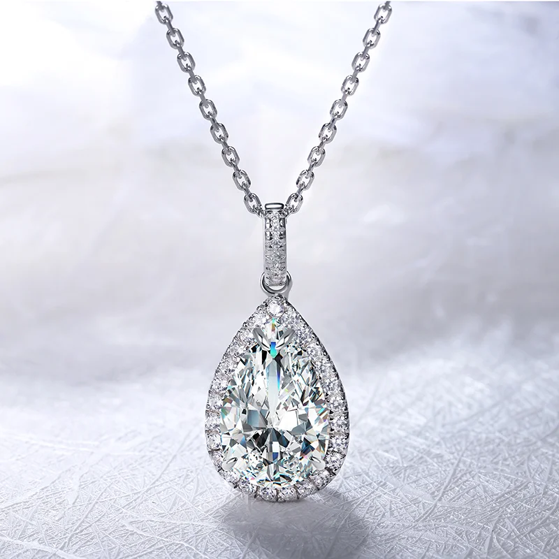 

2021 Necklace And Bracelet With 3.0ct Pear Shape Simulated Diamond In Solid Sterling Silver Not Brass Silver Plated