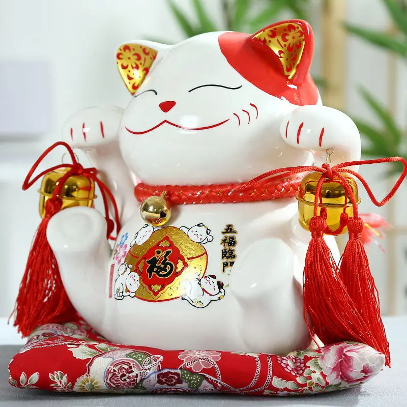 

selling the new Lucky Cat large money piggy bank opened Five blessings descend upon the house decoration, wedding gift