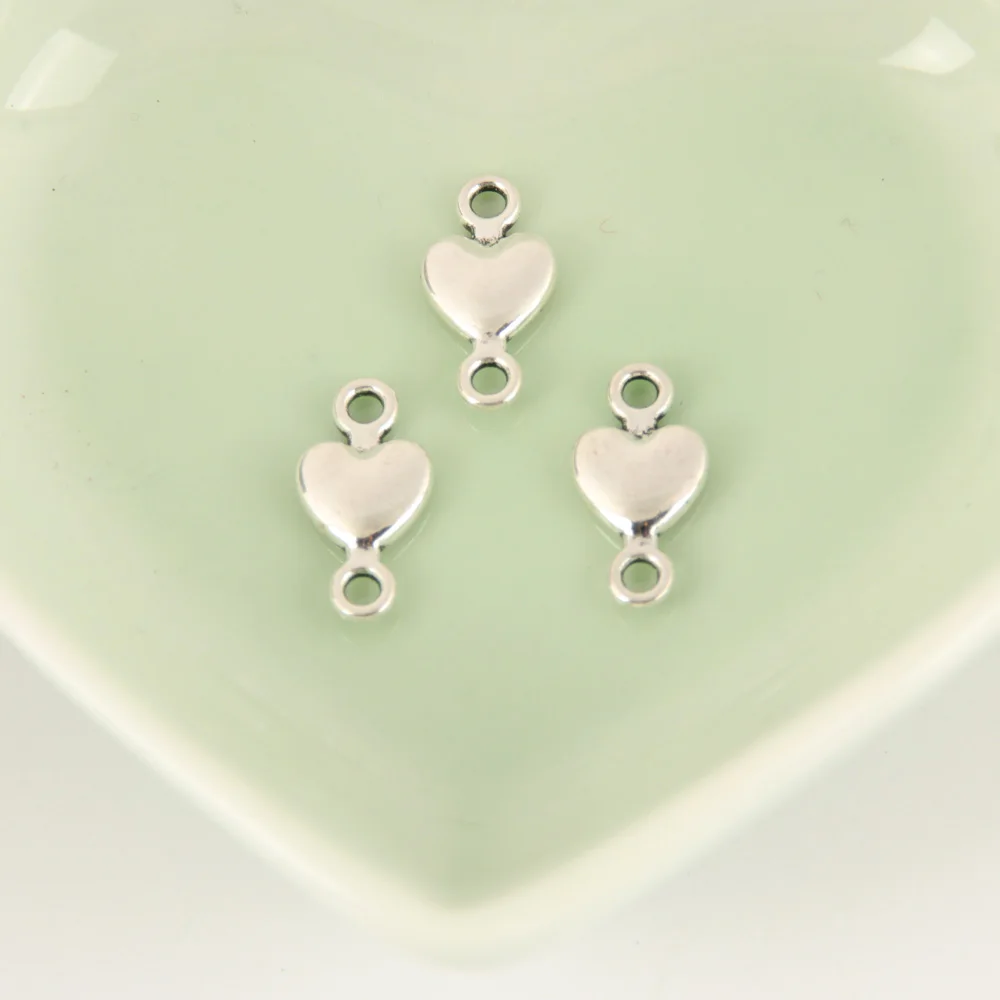 50 шт серебряный цвет подвеска в форме сердца любовь соединитель подвески для DIY