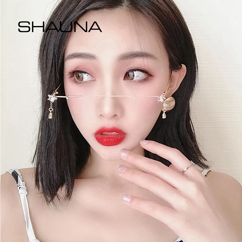 SHAUNA Ins популярная модная звезда Хрустальная подвеска без линз плоская