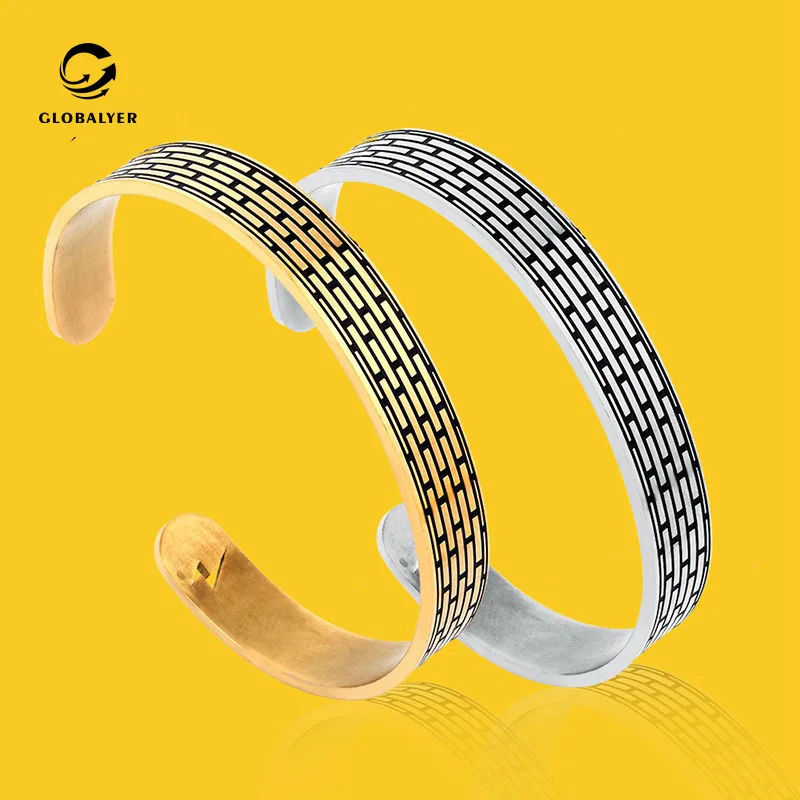 Мужской Открытый браслет из титановой стали в стиле хип-хоп с граффити молнией 358