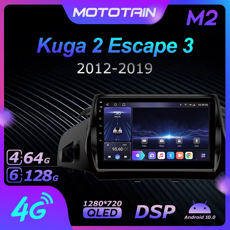 Verkauf Mototain 6G + 128G Android 10,0 Auto Multimedia Radio Player Für Ford Kuga 2 Escape 3 2012 - 2019 Auto Video Kopf Einheit 4G LTE SPDIF