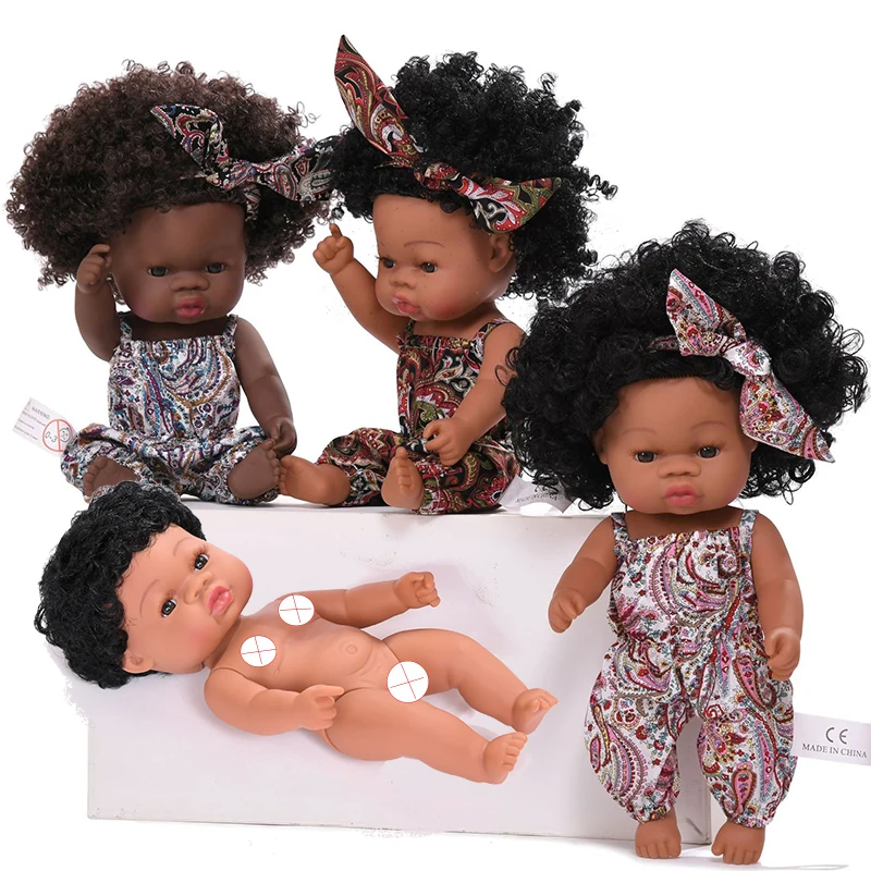 35 см полный силиконовые средства ухода за кожей в африканском стиле Reborn Baby Doll