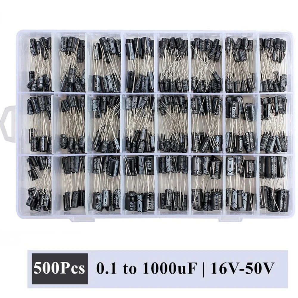 Алюминиевые Электролитические Конденсаторы 500 шт./лот 24 значения сделай сам 0 1