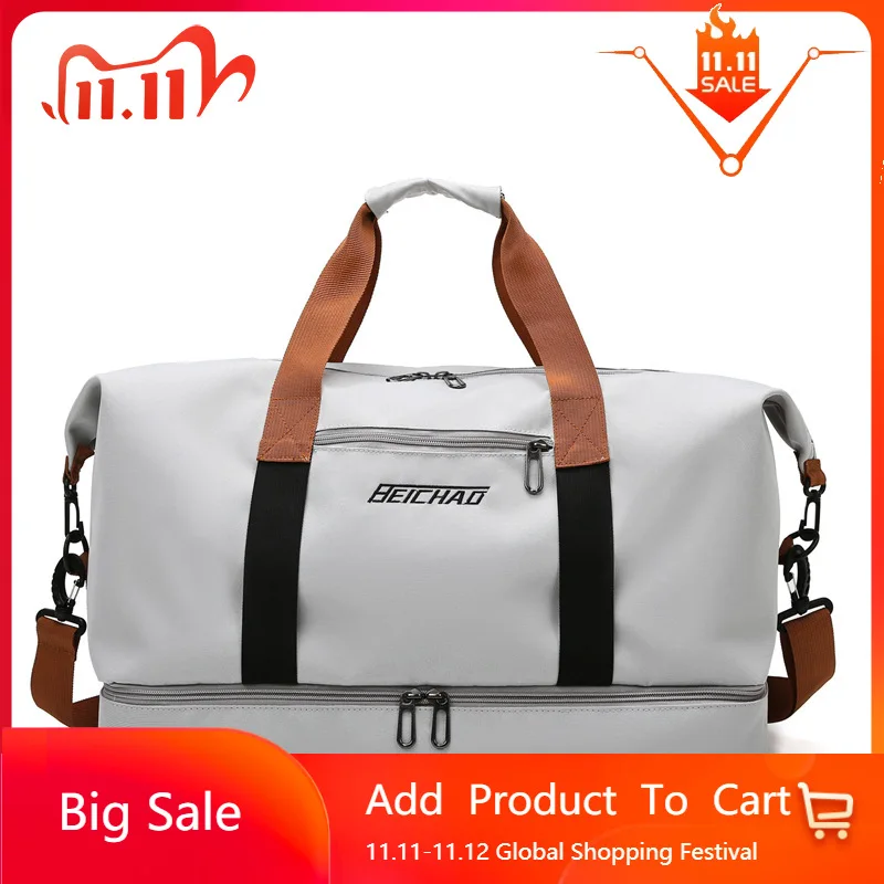 

New Sport Bag With Shoe Organizer Bag Dry and Wet Separation Travel Bag Women Handbag Weekend Bag Overnight Bag Yoga Fitness Bag