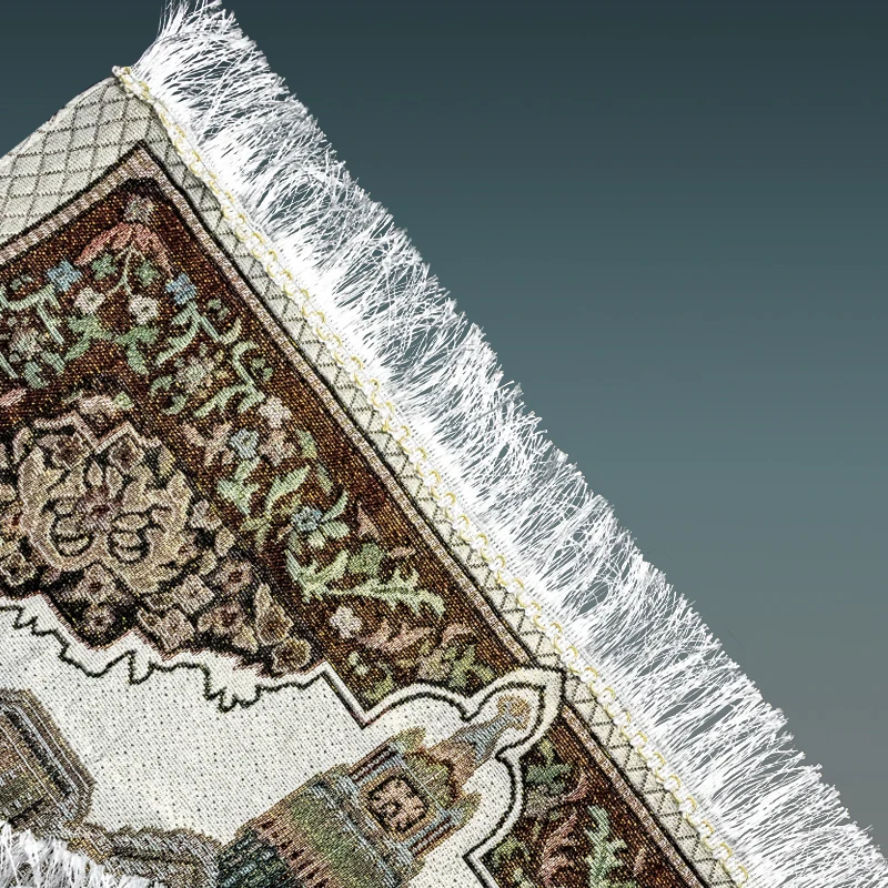Muslim Prayer Rug Islamic Carpet Mat For Muslim Prayer tapis de priere Islam Braided Mats Vintage Pattern Eid Rugs Tassel Decor images - 6