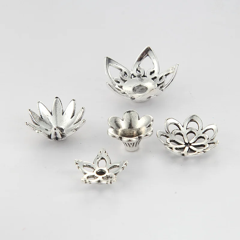 10 Pc Antique Silver Flower Bead Caps For Jewelry Making End Accessories Diy Earrings Bracelet Findings Components | Украшения и