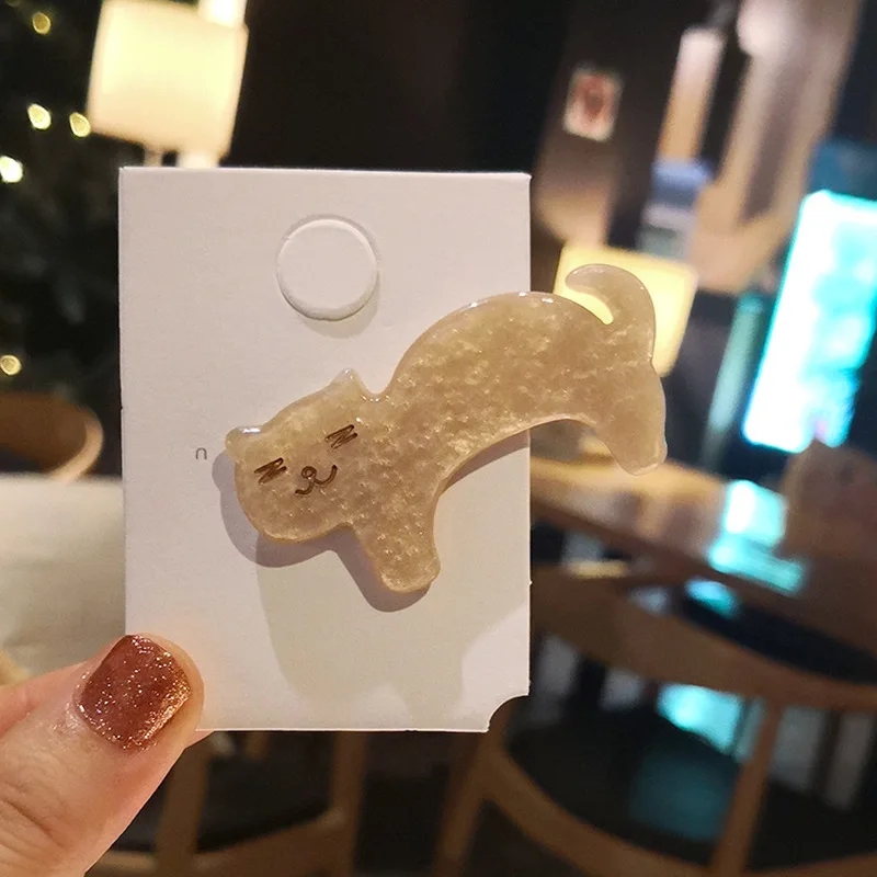 Заколка для волос с милым котенком и кошкой акриловая ацетатная пластина