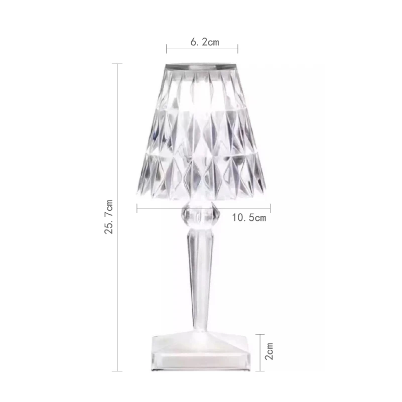 

Acrylic wedding Decor Table Lamp USB Charging LED Touch switch Night light Room Hotel Restaurant Italian Design