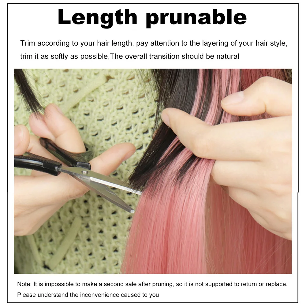 Наращивание волос в цветной полоску 22 дюйма Удлиненные Прямые волосы с Омбре 8