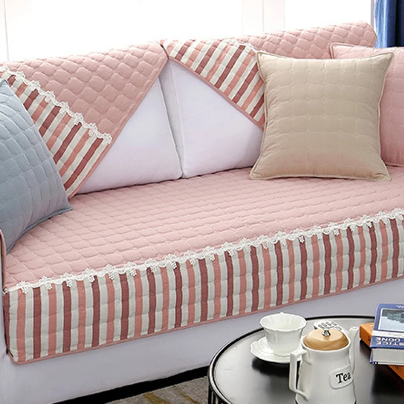 Чехлы для диванов гостиной цветной блок в полоску хлопок наволочка дивана