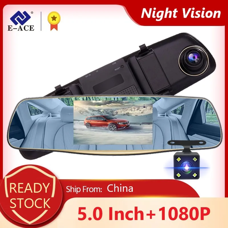 

Камера-зеркало заднего вида E-ACE, FHD 1080P, 5,0 дюйма