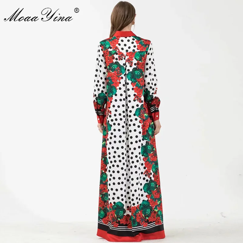 Модельное дизайнерское платье MoaaYina осенне зимнее женское с длинным рукавом