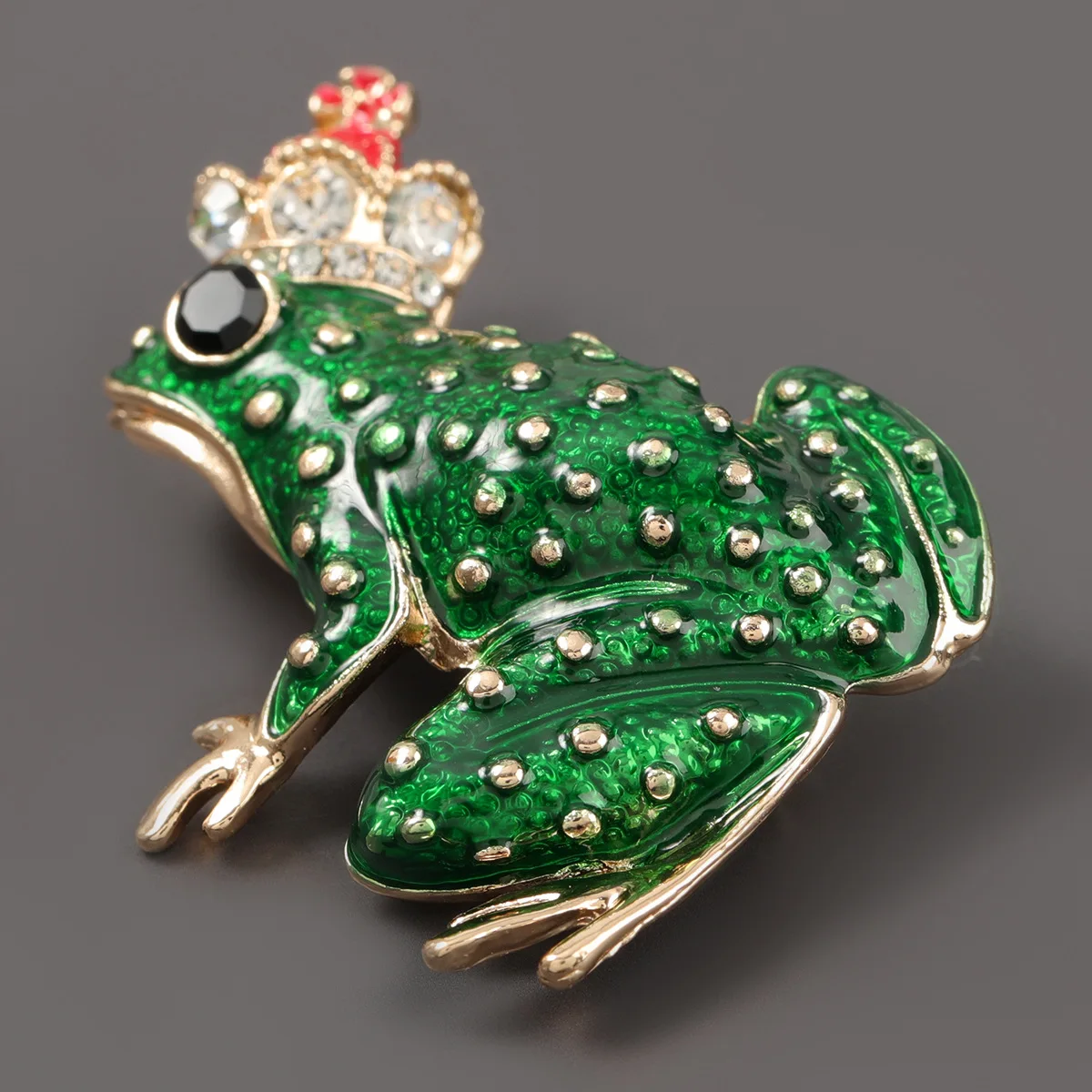CINDY XIANG New Green Enamel Frog Rhinestones Brooches for Women Alloy Crown Animal Lapel Pins Fashion Jewelry Gifts Accessories | Украшения