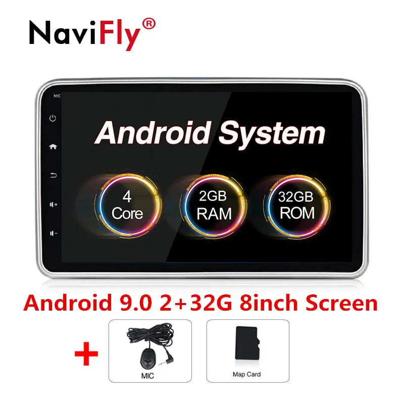 9.0 2GRAM 32G 8inch 10," 2+ 32G Android 9,0 автомобильный Радио плеер gps навигация для универсального bluetooth автомобиля мультимедиа аудио FM AM RDS Wi-Fi 4G USB SD - Цвет: 9.0 2GRAM 32G 8inch