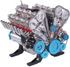 Сборная модель пазла, цельнометаллическая 3d-модель двигателя V8, подвижный 8-цилиндровый мини-двигатель, детская развивающая игрушка