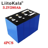 4pcs liitokala lifepo4 3 2v 280ah cells for 12v 280ah lifepo4 battery home solar energy storage with bus bars