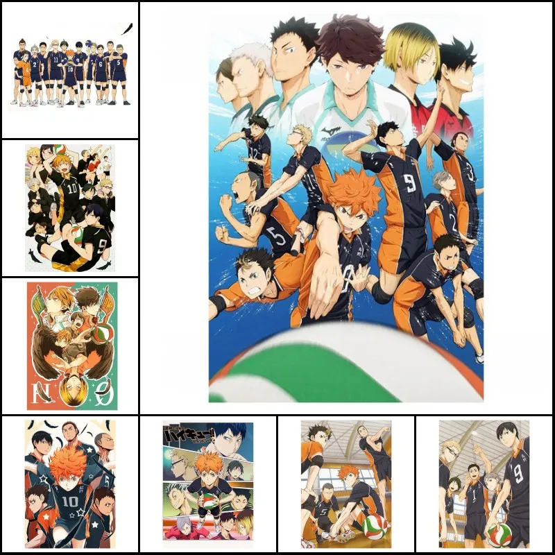 

Anime Poster Volleyball Boy Canvas Painting Haikyuu Japanese Style Cartoon Poster Wall Art Pictures For Living Room Cuadros