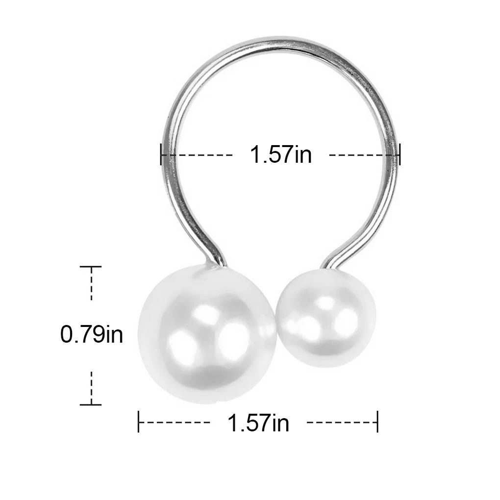

12 шт., металлические жемчужные кольца для салфеток