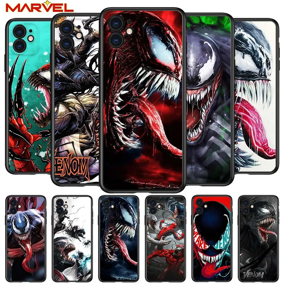 

Venom Marvel cool for Apple iPhone 12 Pro Max Mini 11 Pro XS Max X XR 6S 6 7 8 Plus 5S SE2020 Soft Black Phone Case